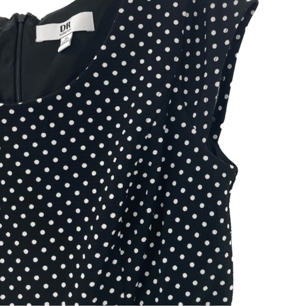 Polka Dot Sleeveless Midi Spring Wedding Guest Dress  Black & White Size 10 - Picture 7 of 9